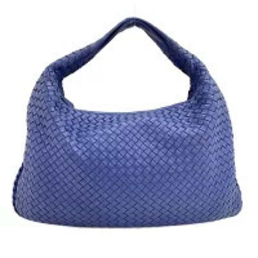 Bottega Veneta Leather Intrecciato Handbag Navy Blue